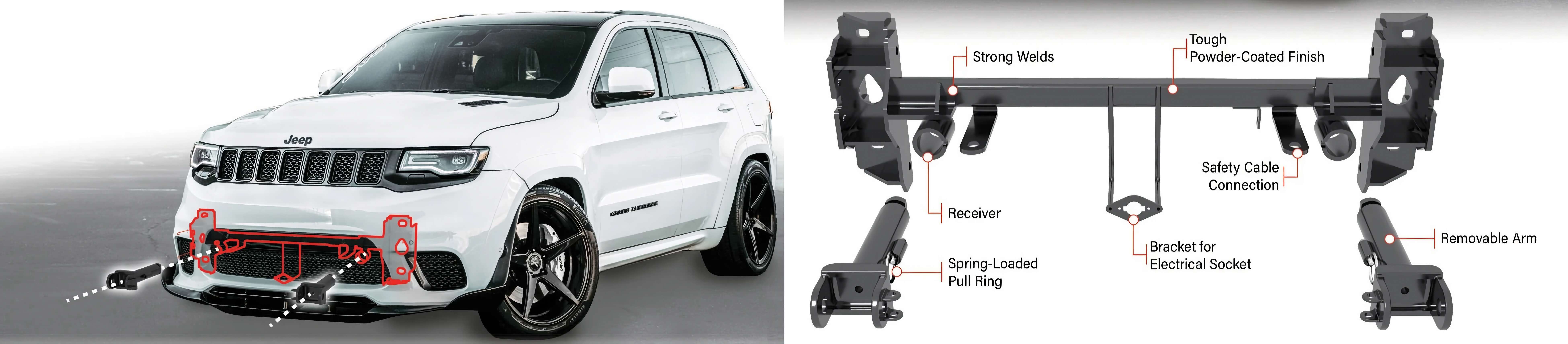 Baseplate mounted on a towed vehicle